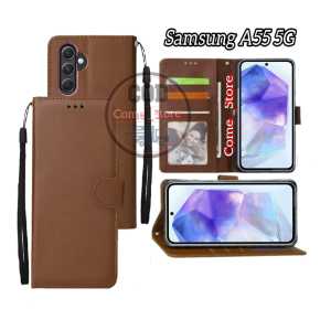 Casing Dompet Samsung Galaxy A55 5G New Case Flip Cover Leather Premium Sarung Buku Hp