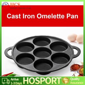 【HCS】7 Hole Egg Pancake Steak Pan Cast Iron Non-Stick Egg Pie Frying Takoyaki Pan Egg Frying Pan Eggs Cooking Pan Burger Mold