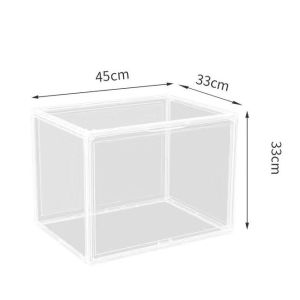 >SG Stock> Dust Proof Protection Organizer for Bags Large Figures Collectibles Showcase Toy Storage Box Multi Storage Purposed Clear Stackable Plastic Storage Bins with Magnetic Attraction Lid Dustproof Book & Cosmetic Display Cases Shoe Box