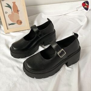 #K-111 Size 35-40 Lolita/Mary Jane Casual Student Shoes Thick Heel For Womens Fashion (Standard Size)
