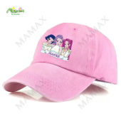 【SG Ready Stock】K-Pop Demon Hunters Kids Adjustable Baseball Cap★Kpop Inspired Character Print Hat✅Cute Pink/Purple Sun Cap for Girls/Teens 56-60cm✅Great Gift for Fans✅