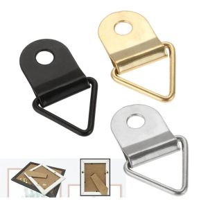 MIRELAE 100Pcs/bag Triangle D-Ring Photo Frame Clips metal Picture Frame Fixing Sawtooth Frame Hanger Hook Useful Picture Hanger Frame Hardware Accessories