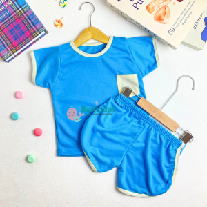 ByKiddos - Setelan Anak Laki-Laki Lokal / Setelan Anak Laki-Laki T-Shirt Pocket dan Celana Pendek / Baju Santai Anak