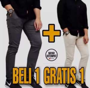 PROMO SPESIAL BELI 1 GRATIS 1 CELANA PANJANG PRIA CHINOS