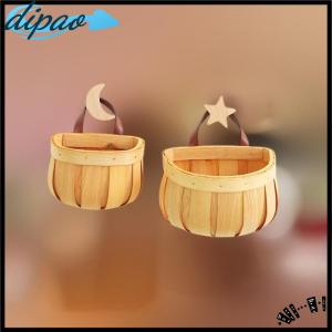 【dipao】 Kitchen Storage Basket With Handle Hanging Baskets For Living Room Fruit Sundries Organizer Home Decor Hand-woven Baskets