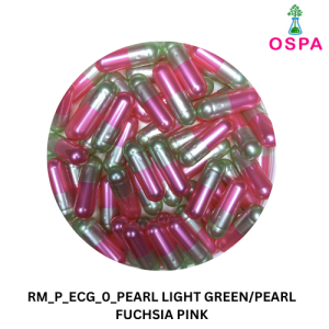 OSPA High Quality Empty Gelatin Capsule Color Pearl light green/pearl fuchsia pink 1000 Capsules Size 0