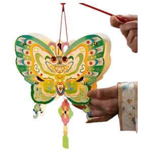 FOUNDTWO Rabbit Mid-Autumn Festival Glow Lanterns Butterfly Paper Childrens Hand-held Lanterns Creative DIY Material Package Luminous Lantern Children Gift