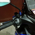 Domino Mini Driving Light Switch Right Mirror Mount 3 Way Hazard Fog Light ON OFF ON Switch Right Mirror Surfy Motorcycle. 