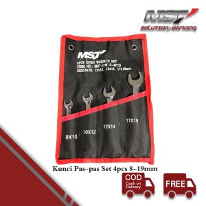 MST Kunci Pas-pas 8-19mm Double Open End Wrench Set 4pcs