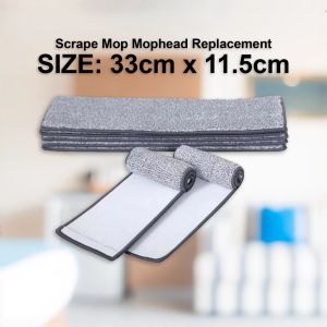 33*12cm Flat & Scratch Mop Pad & Cloth Home Accessories Replacement Microfiber Washable Spray Dust Mops Part Household Pads Head Cleaning Map