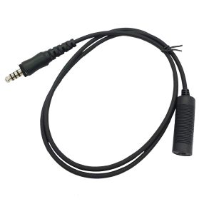 7.1 7.0 U-174/U U-92A/U Headset Extended Extension Cable Helicopter Headphone Extender Connector Straight Corder for Standard Civilian Radio Mono U-174/U Plug(Civilian WiringBlackWired)
