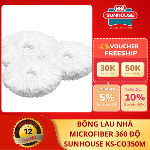 Bông lau nhà THAY THẾ 360 SUNHOUSE KS-CO350M sợi Microfiber siêu thấm - Hàng chính hãng