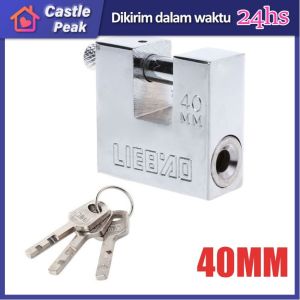 Kunci Gembok Panser Stainless Steel Burglar Padlock Kunci Gembok Pagar Kunci Pintu Rumah Gembok Balok Padlock Anti Maling Anti-Pry