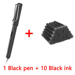 1 Pen And 10 Ink Fountain pen set 0.5 mm Nib Stationery School office supplies