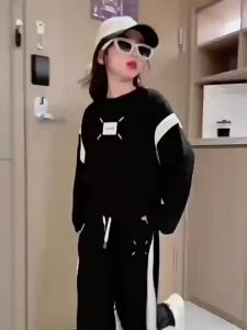 Top & Pants 2-Piece Set Printing Sweatshirt Girl Clothes 8 To 10 Years 12 Sets Elementary Autumn Winter Wear Old Suit Girls Kids