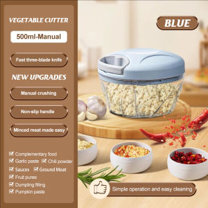 1000ml/500ml garlic crusher Manual Food Chopper Mini Food Processor Pounding Garlic Cutting Peppers Puree Kitchen Gadgets