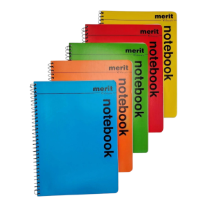 Merit Classic Notebook Practical Notebook for Daily School and Office Use Key Features: Yarn & Spiral Bound - Size 143 x 200 mm - 80 Leaves - 48 GSM Bond Paper
