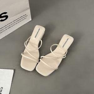 [Free Shipping] High-heeled sandals for outdoor wear 2025 new summer model suitable for skirts with thin straps and chunky heels exquisite for outdoor wear