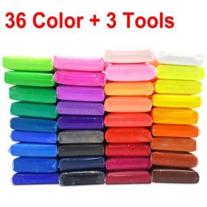 (Siêu Fan) 36 Ánh Sáng Màu Đất Sét Mềm Đồ Chơi Tự Làm Trẻ Em Giáo Dục Không Khí Khô Polymer Plasticine An Toàn Đầy Màu Sắc Đất Sét Nhẹ Đồ Chơi Quà Tặng Cho Trẻ Em