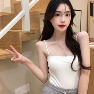 WENQUE Sleeveless Skinny Undershirts Plush Spaghetti Strap Winter Autumn Women Thermal Underwear Tops Warm Camisole Tank