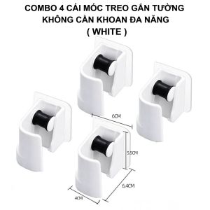 Combo 4 Cái Móc Treo Gắn Tường Không Cần Khoan Đa Năng - Kẹp Treo Chổi Cây Lau Nhà Tiện Dụng
