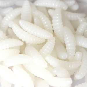 50Pcs 2cm Soft Bait Bread Worm Colorful Bionic Silicone Mealworm Luminous Lure Outdoor Universal Fake Maggot Sea Freshwater Fishing Tackles