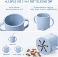 Baby Weaning Set, Silicone Baby Feeding Set(10 Pcs), Toddler Weaning Set with Adjustable Bib, Suction Bowl, Plate, Fork, Spoon, Water & Snack Cup Kit, Baby Led Weaning Kit for Babies and Kids. 
