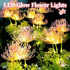 Solar Garden Light LED Outdoor Waterproof Solar Sakura Lamp Garden Yard Flower Light Christmas Decor