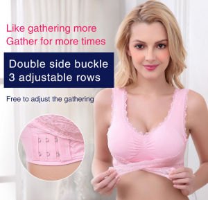 Highimpact Sports Bra with Front Closure and Lace Trim for Women