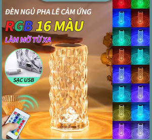 Đèn ngủ pha lê cảm ứng đèn để bàn trang trí GRB có điều khiển 16 chế độ sáng tặng kèm dây sạc USB  4.8  600 đánh giá 27k đã bán