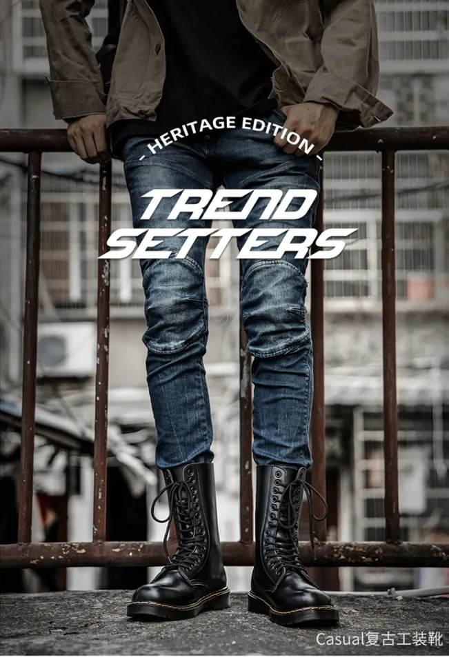 Casual Leather Jacket And Knee High Boots Outfits Leather Jacket