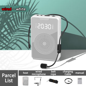 Wireless Microphone Teacher 4500mAh 15 Advantages Voice mic Amplifier Loudspeaker lapel Speaker Display with FM card Repeat  USB flash drive interface playback