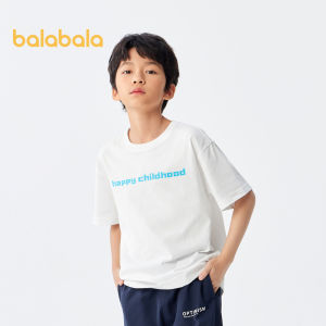 Balabala Children Short Sleeve T-Shirt Men Girls 2024 Summer New Children Clothing Parent-Child Letters Baby Bottoming Shirt