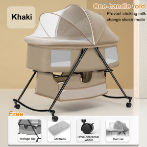 MOMYSO Baby Crib Foldable Baby Bed Newborn Sleeping Basket Baby Bassinet Bed With Mosquito Net