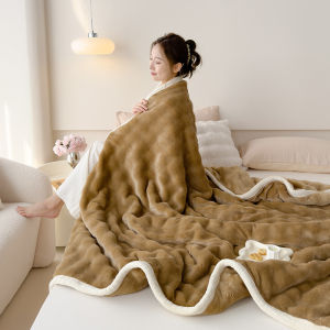YONUO ผ้าขนสัตว์กระต่ายหรูหราสำหรับงีบสบายๆบนโซฟาหรือเตียงนอนนุ่มและอบอุ่น