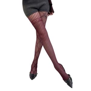 Womens Japanese Hollowout Fishnet Tights Stockings Aesthetic Argyle Floral Heart Patterned AB Colored Mesh Pantyhose