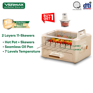 Vermax Electric BBQ Barbecue Griller Grill 3-layer Multifunctional 360Degree Rotary Smokeless