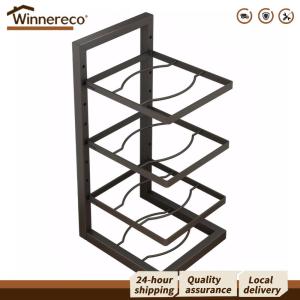 [Winnereco Flagship Mall]4 Tier Heavy Duty Pan Rack for Cast Iron and Dutch Oven Cookware Storage Kitchen Organization