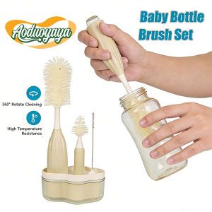 Aoduoyaya 4 in 1 Push-Press Baby Bottle Cleaner Brush Can Generate Foam Kit Berus Pembersih Botol Bayi 婴儿奶瓶刷