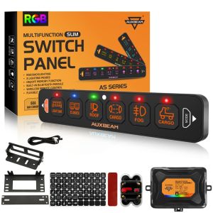 Auxbeam RGB Slim Switch Panel with APP&Remote Control Toggle/Momentary/Pulsed Mode Supported Switch Controller AS-600