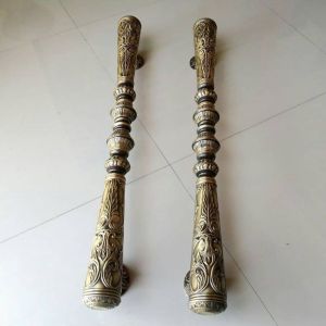 Handle pintu rumah / gagang pintu rumah kuningan motif godo/gada pendopo ukir 77cm