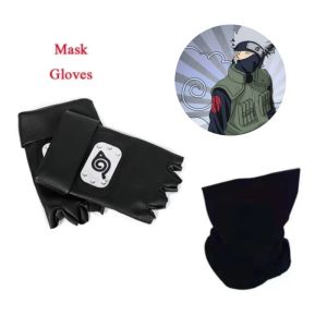 Hatake Kakashi Cosplay Costume For kids Men Anime Naruto Cosplay Ninja Uniform Kakashi Wig Gloves Full Set Halloween Costume