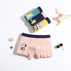 SMY 4PCS Cotton Boy Underwear Astronaut Print Boy Boxer For Kids Soft Boy Underwear Seluar Dalam Budak Lelaki 2-15 Years