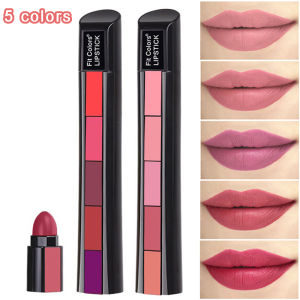 【Phong Cách Tự Nhiên】 Bộ Son Môi Mờ 5 Màu Kết Hợp Màu Nude Chống Nước Lâu Trôi Son Bóng Màu Đỏ Nhung Gợi Cảm Cho Làn Da
