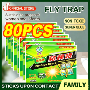 【80PCS】Strong Flies Traps Bugs Sticky Board Double-Sided Sticky Insect Board Catching Gnat Traps Killer For Indoor Outdoor Flying Plant Insect Like Fungus Gnats Whiteflies Aphids Leaf Miners Other Flying Plant Insects