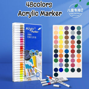 (Original Genuine + Fast Shipping)24/48 colour acrylic markers set of paintbrushes children DIY painting Sketching Colouring pens watercolour waterproof fast-drying pigment markers waterproof fast-drying pigment markers