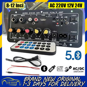 Bluetooth amplifier board AC 220V 12v 24v Digital Stereo Amplifier Board Subwoofer Dual Microphone Karaoke Amplifiers For 8-12 Inch Speaker