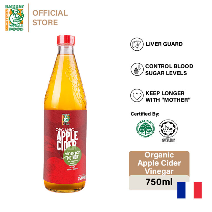 Radiant Organic Apple Cider Vinegar (750ml) Halal Certified Lazada