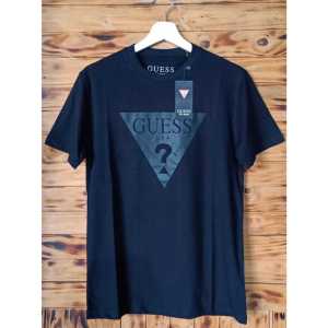 Newest 30s combed cotton full black to black logo Guess logo T-shirt men women best selling cheapest