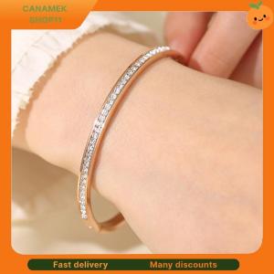❣️❣️❣️ Fashion Simple Titanium Steel Gypsophila Bangle No Fading Light Luxury Temperament Full Diamond Bracelet For Women Jewelry